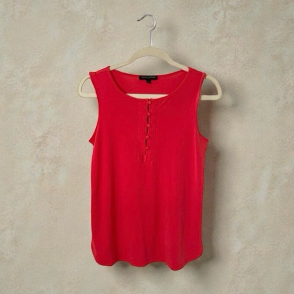 Banana Republic Sleeveless Top SIZE XS Sleeveless Top Red Orange Buttons